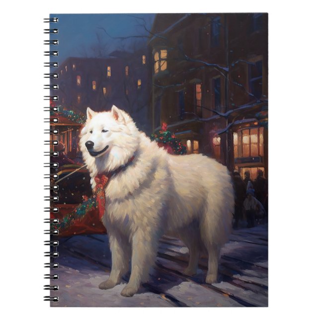 Carnet Samoyed Christmas Festive Saison (Devant)