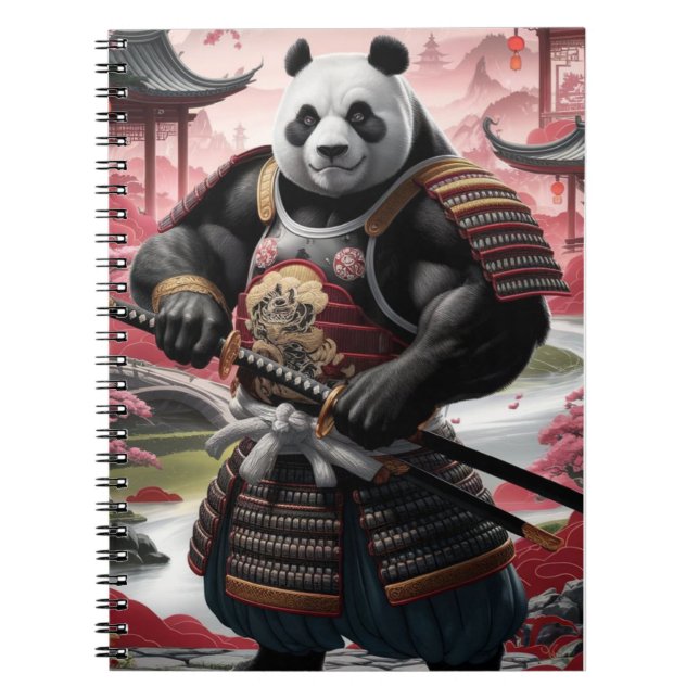 Carnet Samurai Panda dans le paysage chinois traditionnel (Devant)