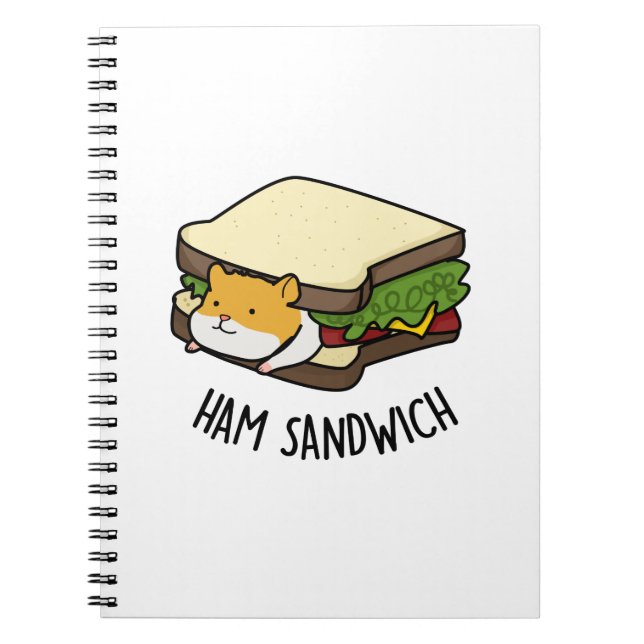 Carnet Sandwich au jambon Funny Hamster Pun (Devant)