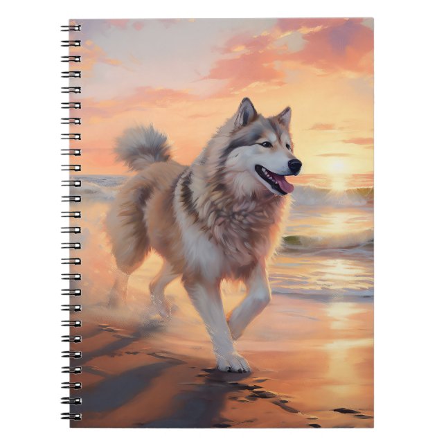 Carnet Sandy Paws Alaskan Malamute Chien sur le coucher d (Devant)