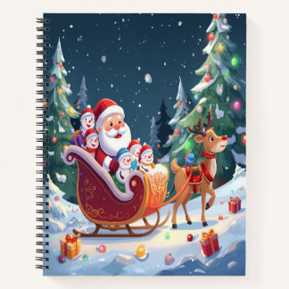 Carnet Santa Sleigh Christmas Winter Notebook