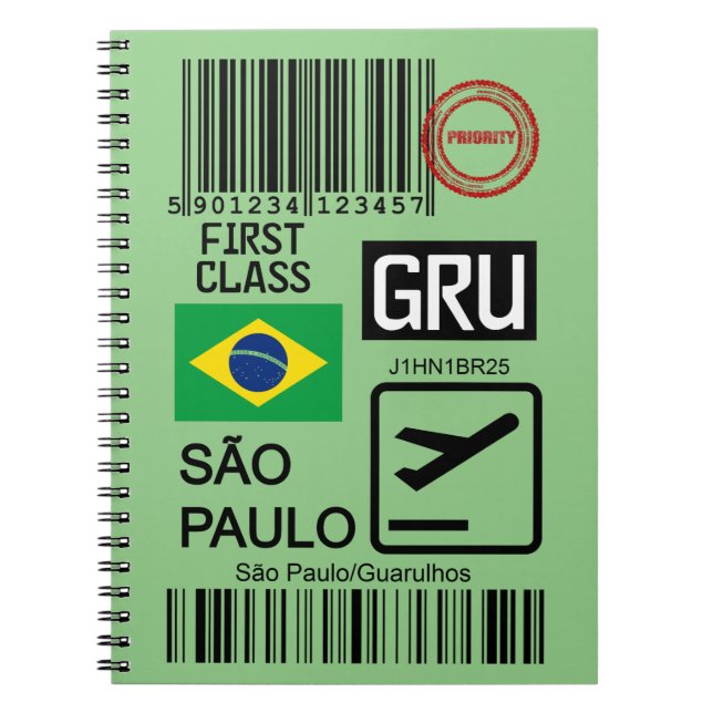 Carnet Sao Paulo Brésil billet voyage (Devant)