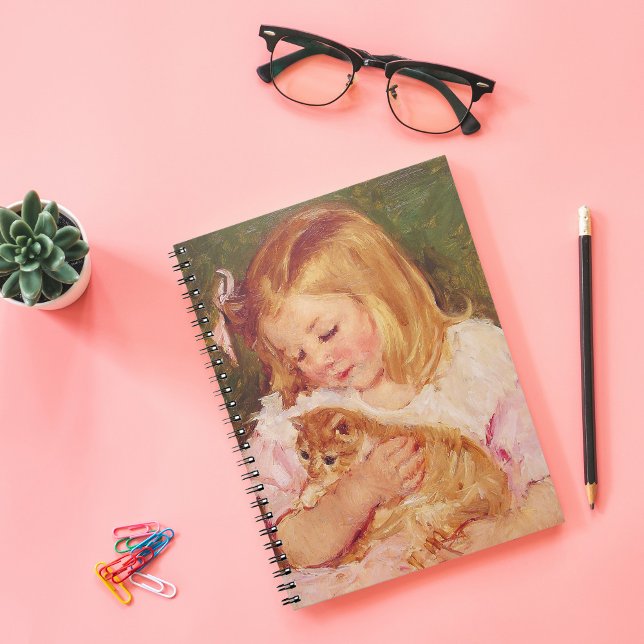 Carnet Sara tient un chat | Mary Cassatt (Créateur téléchargé)