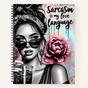 Carnet Sarcasme est ma langue d'amour sassy femme drôle d