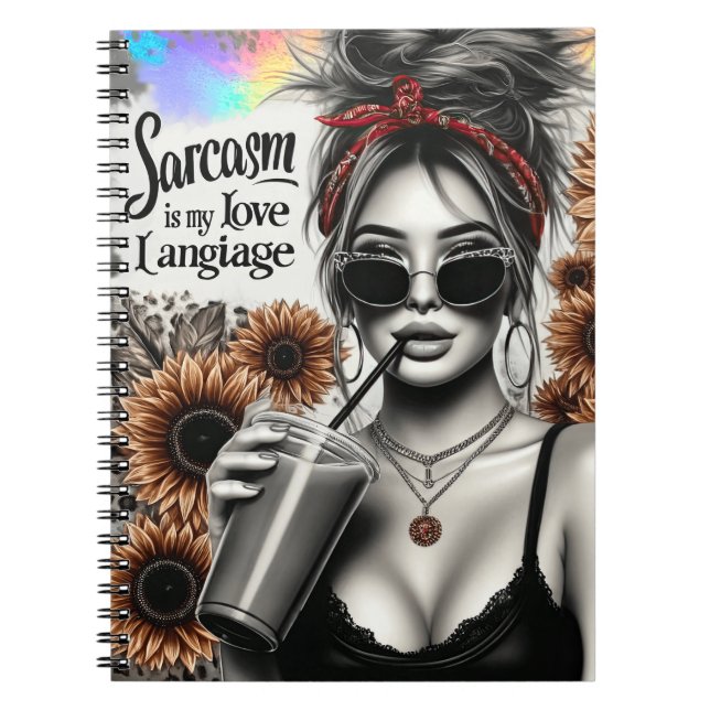 Carnet Sarcasme est ma langue d'amour sassy femme drôle d (Devant)