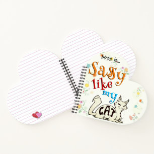 Carnet Sassy comme ma typographie audacieuse de chat - Ca