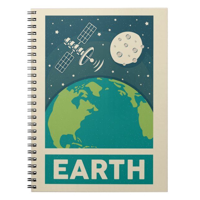 Carnet Satellite Earth Retro Galaxy (Devant)