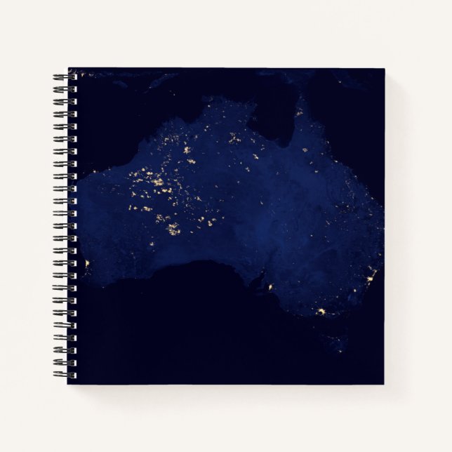 Carnet Satellite Les Lumières Nocturnes De L'Australie. (Devant)