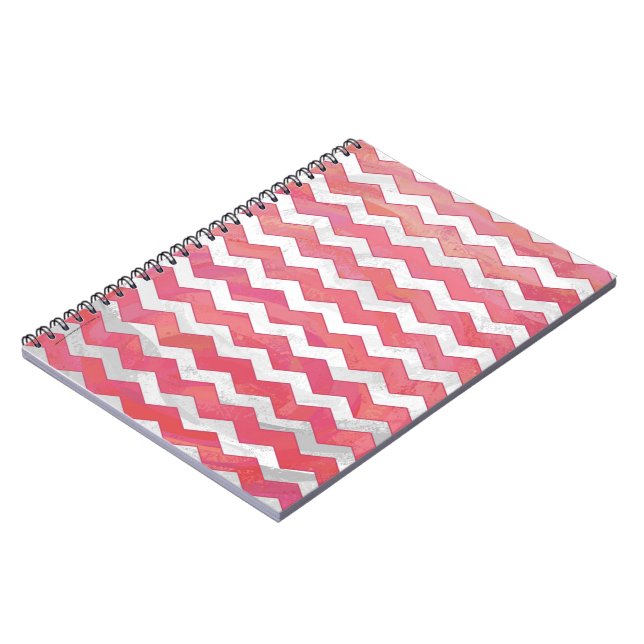 Carnet Saumon Swirl Chevron Motif (Côté gauche)