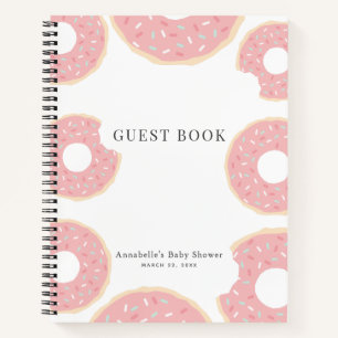 Carnet Saupoudrer de Baby shower de beigne rose