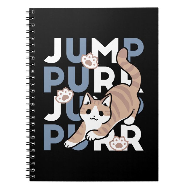 Carnet Sauter Purr Jump : Conception de chat joueuse avec (Devant)