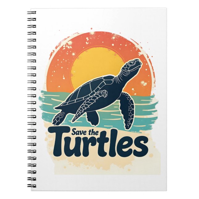 Carnet Sauvez Les Tortues Droits Animaux Tortues Sea Turt (Devant)