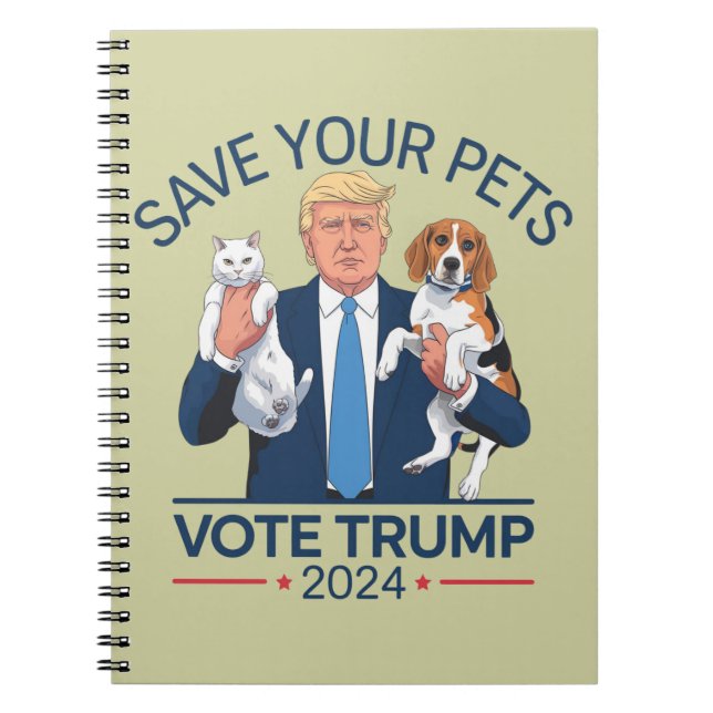 Carnet Sauvez Vos Animaux Votez Trump Élection US Citatio (Devant)
