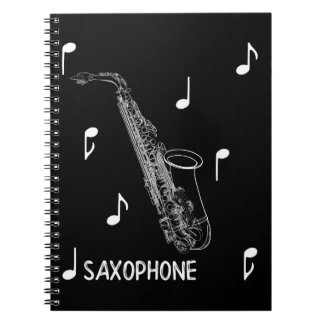 Carnet Saxophone de notes musicales