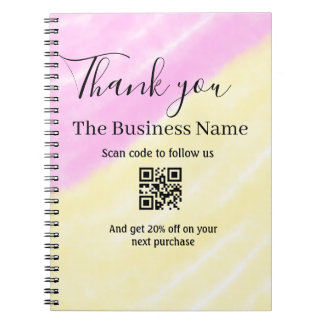 Carnet Scan QR to follow us thank you discount code pink 