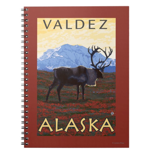 Carnet Scène Caribou - Valdez, Alaska (Devant)