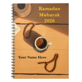 Carnet Scène de bureau Tasbih marron chaud