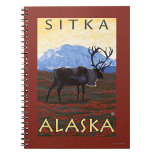 Carnet Scène de caribou - Sitka, Alaska