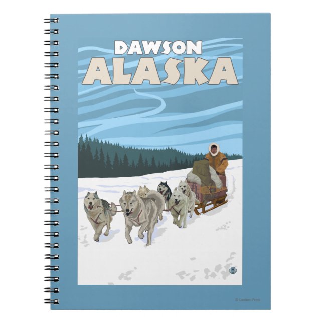 Carnet Scène de couchage de chien - Dawson, Alaska (Devant)