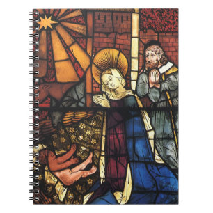 Carnet Scène de la Nativité de Noël Vintage en Verre