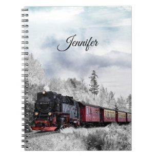 Carnet Scène de Noël d'hiver du train vintage