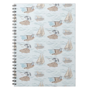 Carnet Scène de plage toile de bord de mer dessinée à la 