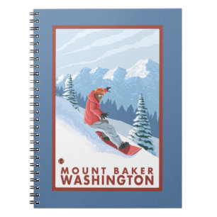 Carnet Scène de surfeur - Baker de bâti, Washington