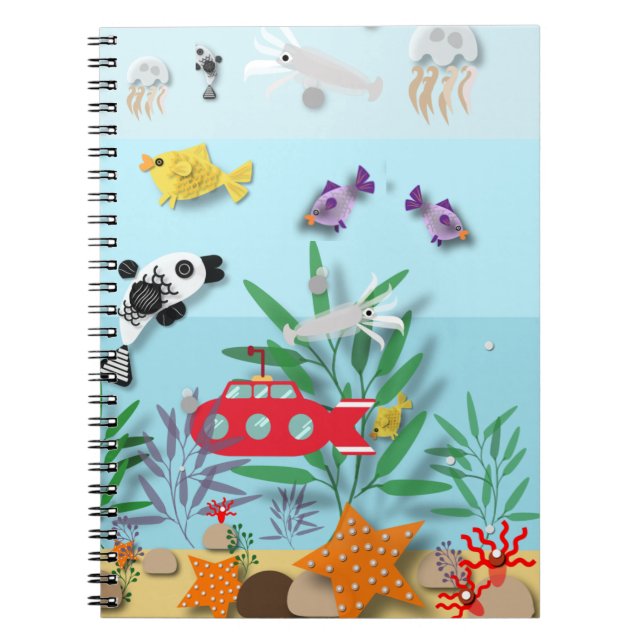 Carnet Scène sous-marine colorée (Devant)