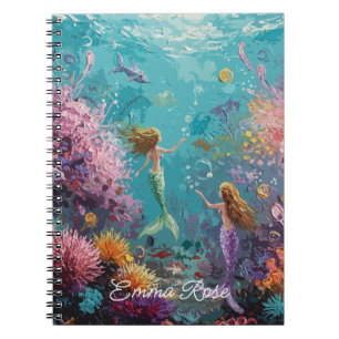 Carnet Scène sous-marine de sirène enchantée