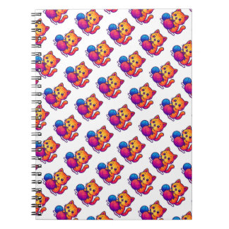 Carnet Scène Whimsical de Tricot de chats Kawaii avec sur