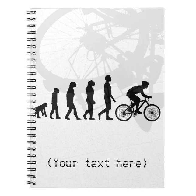 Carnet Schéma de l'évolution humaine du cyclisme moderne (Devant)