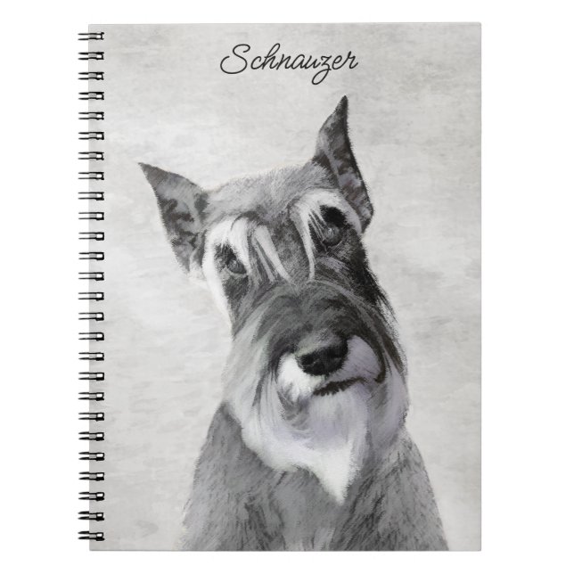 Carnet Schnauzer (géant) - Joli art original pour chien (Devant)