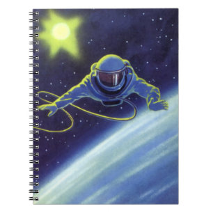 Carnet Science-fiction vintage d'un astronaute en sortie
