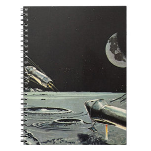 Carnet Science-fiction vintage, Fusées spatiales Lune Pla
