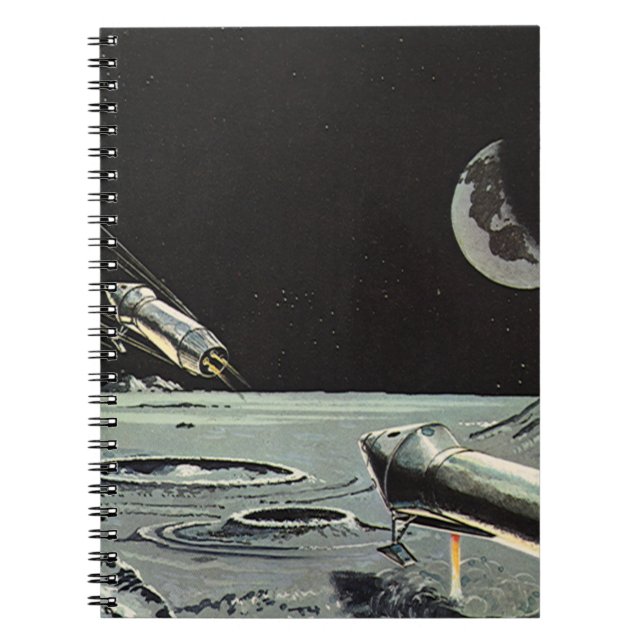 Carnet Science-fiction vintage, Fusées spatiales Lune Pla (Devant)