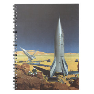 Carnet Science-fiction vintage Planète désertique avec ro