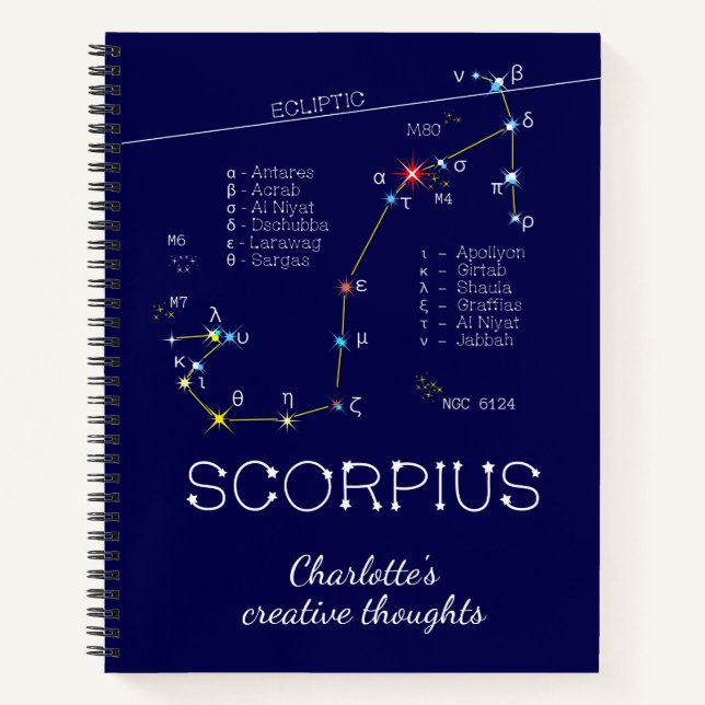 Carnet Scorpie Constellation Zodiaque (Devant)