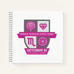 Carnet Scorpio Crest d'anniversaire™ pour 24-31 octobre