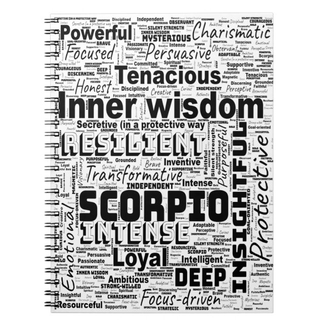 Carnet Scorpio Zodiac Mot Cloud Inspiration (Devant)