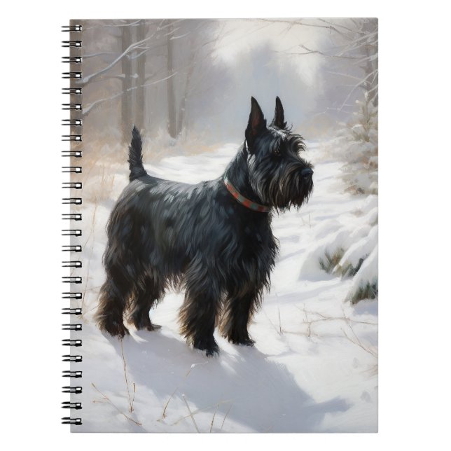 Carnet Scottish Terrier Laisser Il Neige Noël (Devant)