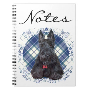 Carnet Scottish terrier on tartan