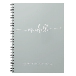 Carnet Script de monogramme de fille verte de taille déli