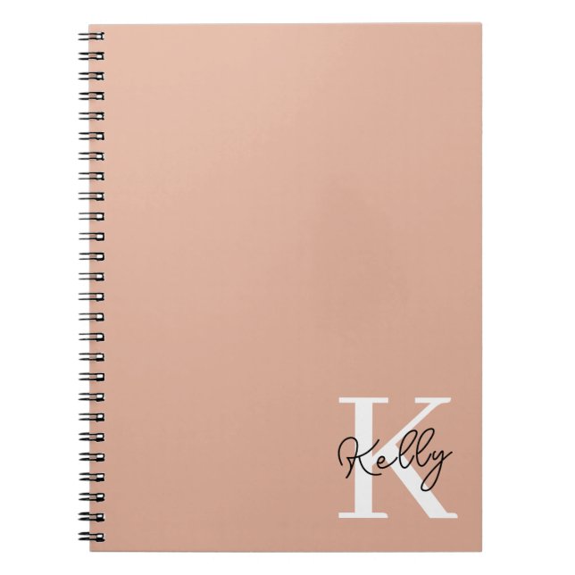 Carnet Script de monogramme rose vierge moderne (Devant)