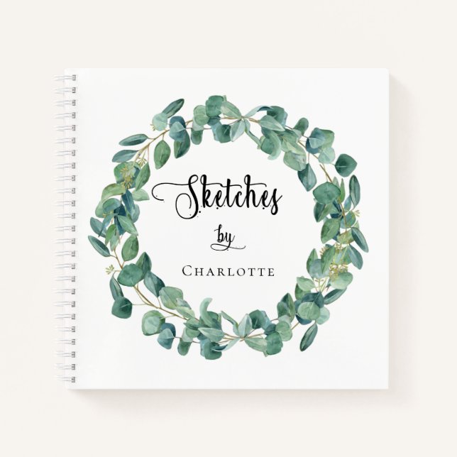 Carnet Script de nom d'aquarelle de la végétation du carn (Devant)