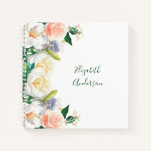 Carnet Script de nom de flush blanc