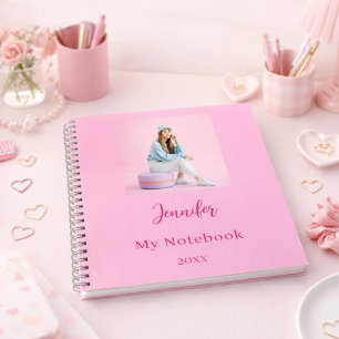 Carnet Script de nom de photo rose