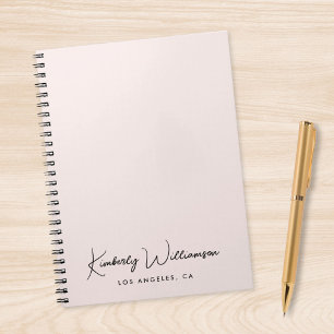 Carnet Script de signature chic rose