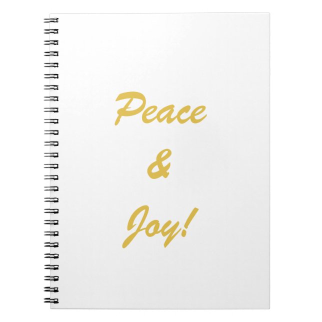 Carnet Script de typographie Peace & Joy en or (Devant)