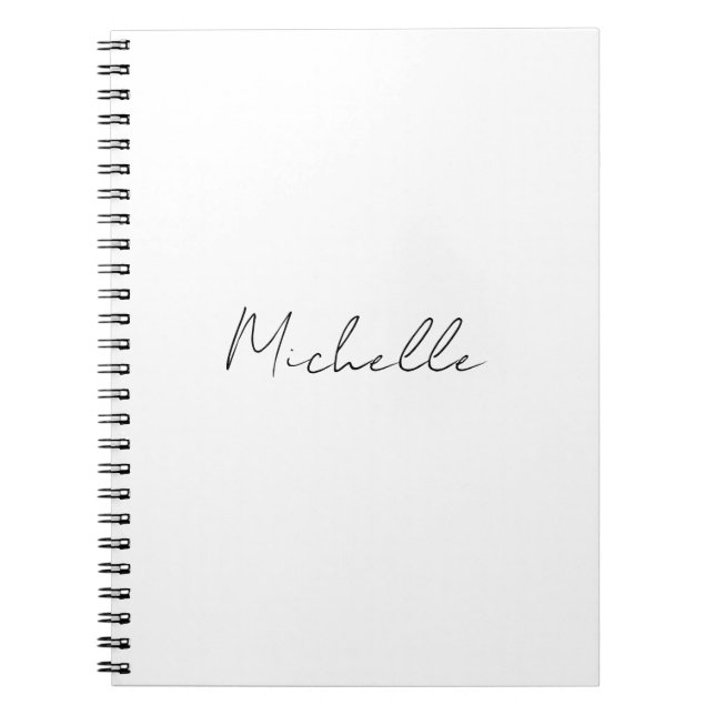 Carnet Script élégant et classique Ajouter votre nom (Devant)