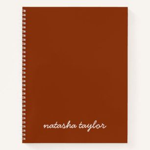 Carnet Script en terre cuite moderne tendance Monogramme 